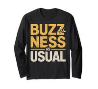 T-Shirt Graphique en nid d'abeille Buzzness as Usual Manche Longue
