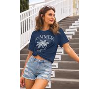 T-shirt graphique estival Bleu royal M
