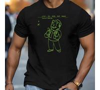 T-shirt graphique Fallout Vault Boy, col rond, manches courtes, 220 g/m², pour homme, été (1 pièce) T-shirt homme à col rond et manches courtes, décontracté, imprimé, confortable, doux, respirant et f