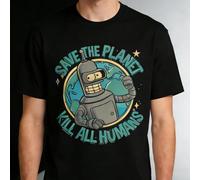 T-shirt graphique Futurama Bender pour homme, col rond, manches courtes, coupe décontractée, t-shirt amusant inspiré de la culture pop - idéal pour un usage quotidien et les loisirs. L,M,S,XL,XXL,XXXL