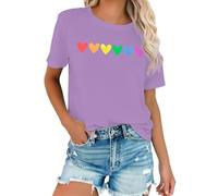 T-Shirt Graphique Grande Patriotique Blouse décontractée à Manches Courtes avec Coupe Ample pour Un Confort Optimal (Purple, M)