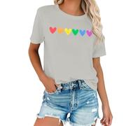 T-Shirt Graphique Grande Patriotique Blouse décontractée à Manches Courtes avec Coupe Ample pour Un Confort Optimal (Grey, S)