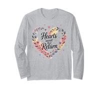T-Shirt Graphique Hearts Await Their Return Floral Love Manche Longue