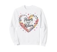 T-Shirt Graphique Hearts Await Their Return Floral Love Sweatshirt