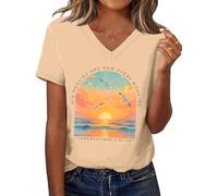 T-shirt graphique His Mercies are New Every Morning Shirt Sunrise Seagull avec verset de la Bible chrétienne, Kaki-V, XXL