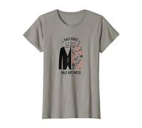 T-Shirt Graphique Humoristique mi-Adulte Half Hot Mess T-Shirt, Femme, Ardoise, 3XL