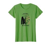 T-Shirt Graphique Humoristique mi-Adulte Half Hot Mess T-Shirt, Femme, Herbe, M