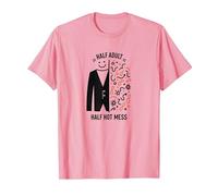 T-Shirt Graphique Humoristique mi-Adulte Half Hot Mess T-Shirt, Homme, Rose, 3XL