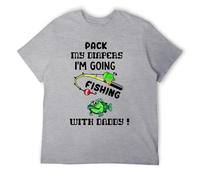 T-shirt graphique humoristique « Pack My Diapers I'm Going Fishing with Daddy » pour homme, Style gris, M
