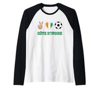 T-Shirt Graphique inspiré de la Côte D'Ivoire pour Un Style Quotidien Manche Raglan