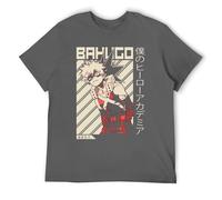 T-shirt graphique inspiré des héros de l'anime, T-shirt unisexe sur le thème de Superpower pour les fans de bande dessinée, Style gris foncé, 4XL