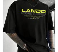 T-shirt graphique Lando The Win 100 % coton, coupe ample, style Formule 1, idéal pour les fans de course automobile. Confortable et parfait au quotidien. Chemises pour hommes, streetwear, t-shirts, su