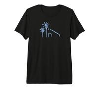 T-Shirt Graphique Minimaliste et esthétique Tropical Palm Tree House T-Shirt Haut de Gamme