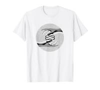 T-Shirt Graphique Moderne Noir Blanc Abstrait Art T-Shirt