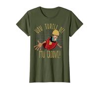 T-shirt graphique New Groove Kuzco Thrown Off de Disney Emperor's T-Shirt, Femme, Olive, XL