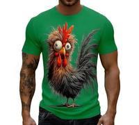 T-Shirt Graphique Original avec imprimé Animalier Humoristique, Manches Courtes, décontracté, idéal Quotidien et pour Un ludique. (Green, M)