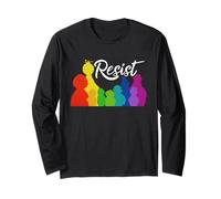 T-Shirt Graphique Resist Save P.B.S, Motif Silhouette Arc-en-Ciel Manche Longue