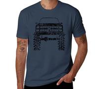 T-shirt graphique rétro des années 80 et 90 pour homme, motif camion tout-terrain, corps carré vintage SUV avec gros pneus, t-shirt en coton doux, Style marine, 6XL