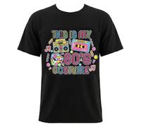 T-shirt graphique rétro des années 80 - Style vintage fluo « I Love the 80's » avec motif Boombox et cassette - Coupe classique - Déguisement unisexe pour femme et homme