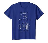 T-Shirt Graphique rétro Star Wars May The Force Be with You T-Shirt, Enfant, Bleu Royal, 8 Ans