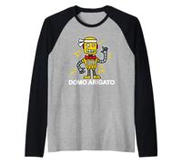T-Shirt Graphique Robot Domo Arigato des années 80 (foncé) Manche Raglan