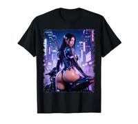 T-Shirt Graphique Sexy Girl - Sexy Cyberpunk Girl & Moto V1 T-Shirt