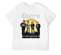 T-shirt graphique soleil psychédélique, inspiré du groupe de rock vintage des années 60, vêtements pour amateurs de musique rétro, Style blanc, L