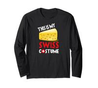 T-Shirt Graphique This is My Swiss Costume Swiss Cheese Croix-Rouge Manche Longue