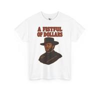 T-shirt graphique western vintage, chemise A Fistful of Dollars, T-shirt unisexe en coton, vêtements de fan de cinéma, vêtements de style occidental, blanc, 4XL