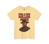 T-shirt graphique western vintage, pour quelques dollars de plus - Chemise de cowboy, design rétro emblématique, vêtements de film occidental, Brume jaune, 4XL