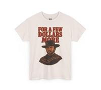 T-shirt graphique western vintage, pour quelques dollars de plus - Chemise de cowboy, design rétro emblématique, vêtements de film occidental, gris, 4XL