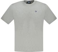 T-shirt gris à manches courtes pour hommes, col rond & logo appliqué, taille : S Couleur : Grigio