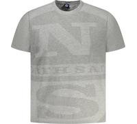 T-shirt gris pour hommes avec impression et col rond pour le style d'été, taille : S Couleur : Grigio