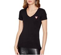 T shirt Guess Classic logo triangle Noir Femme XS