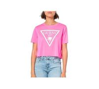 T shirt Guess Femme Classic logo Rose Coton S