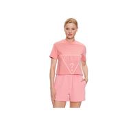 T shirt Guess Femme Classic logo triangle Rose Coton S