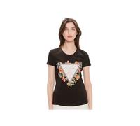 T shirt Guess Femme flowers Noir Coton S