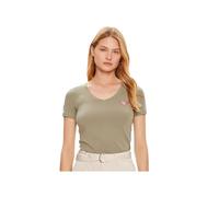 GUESS T-Shirt Kaki Femme Mini Triangle