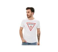 T shirt - Guess - Homme - Logo triangle - Blanc - Coton XXL