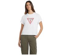 T-Shirt Guess Jeans Blanc Boxy Fit Logo Triangle Grand W4YI73K8HM0G011