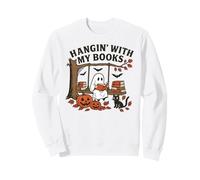 T-Shirt Halloween fantôme Suspendu avec Mes Livres pour Amoureux des Livres Sweatshirt