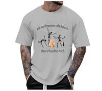 T-Shirt Halloween Homme T-Shirts Décontracté Hommes Effrayants Manches Courtes Top Tailles Extra Larges Tops Lettre Horreur pour Fête Entre Amis la Vie Quotidienne