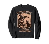 T-Shirt Halloween pour Amoureux de Livres Sorcière Way to The Bookstore Sweatshirt