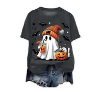 T-shirt Halloween pour Femmes - Col en V - Manches courtes - Motif sang - T-shirt d'Halloween pour Femmes - Cadeau de Festival - Imprimée de sang - Pull pour adolescentes - Fille - Blouse basique