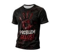 T-Shirt Halloween RéSolu à Manches Courtes avec Motif De Splash De Sang Design Unique d'horreur Col Rond Tailles Extra Larges Disponibles IdéAl pour Les FêTes Et La Vie Quotidienne Halloween