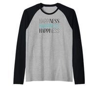 T-shirt Happiness - Typographie - Moments de motivation pour femmes Manche Raglan