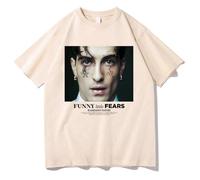 T-Shirt Harajuku Damiano David Petit Imprimé Graphique Amusant T-Shirt Coton Col Rond Manches Courtes Vintage Y2K Tops D'été-Khaki||s
