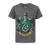 T-Shirt Harry Potter Blason Serpentard pour Enfants Haut Gris pour garçons et FI 5-6 Ans