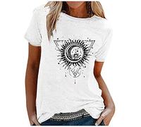 T-Shirt Haut Décontracté à Manches Courtes Et Col Rond à Imprimé Pissenlit pour Femme Ample Tee Shirt Vintage Oversize Casual Haut Chic Et Elegant Sexy Chemisier Ete Grande Taille Mode Blouse