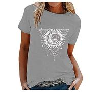 T-Shirt Haut Décontracté à Manches Courtes Et Col Rond à Imprimé Pissenlit pour Femme Ample Tee Shirt Vintage Oversize Casual Haut Chic Et Elegant Sexy Chemisier Ete Grande Taille Mode Blouse